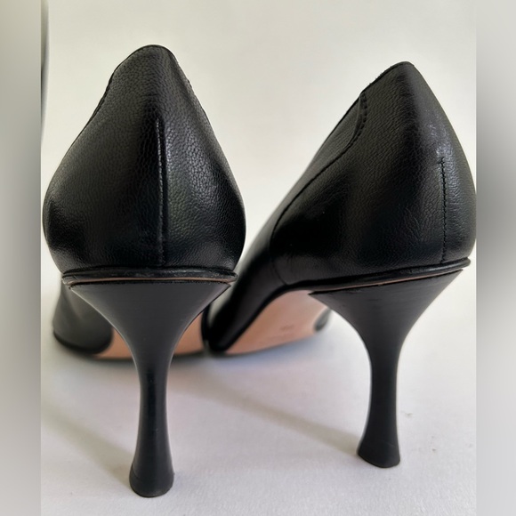 Gucci Pointed Toe Pumps/Kitten Heels, Leather; Gucci 115157 Pump, Black, Size 7 - Picture 8 of 14